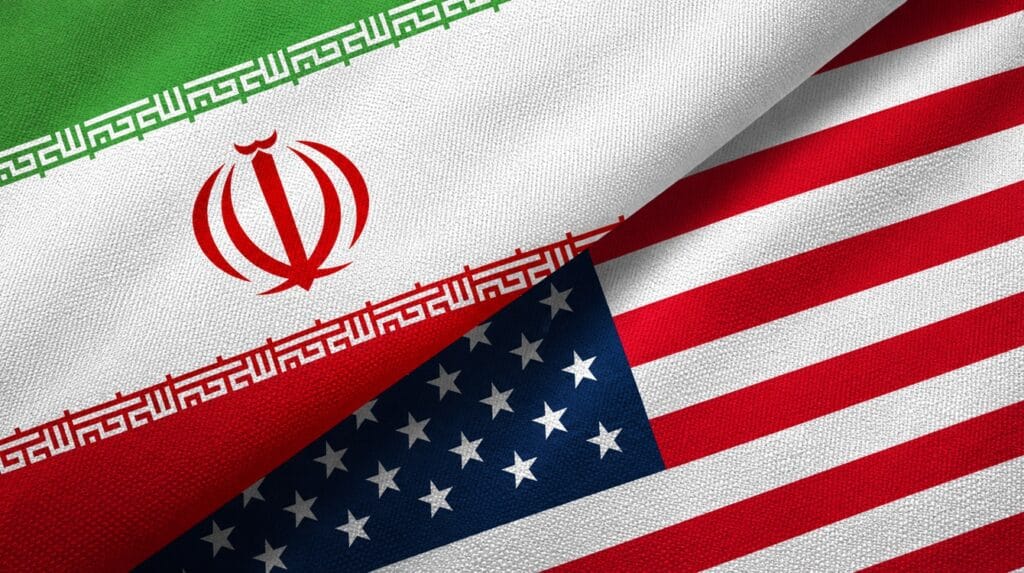 iran and us flags