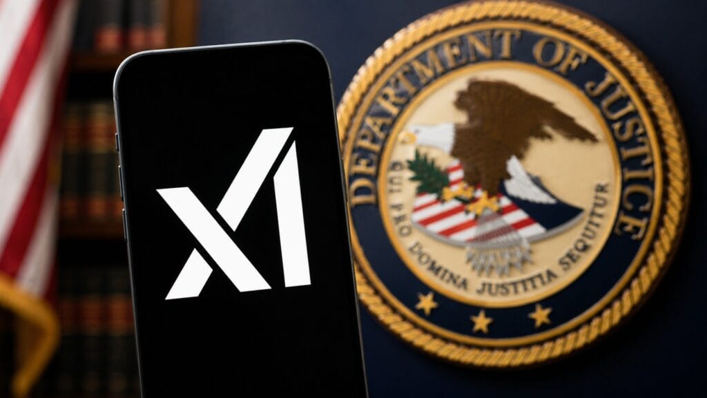 U.S. Department of Justice Seeks to Intervene in Lawsuit Against xAI Over Data Centers xAI and DOJ logos.